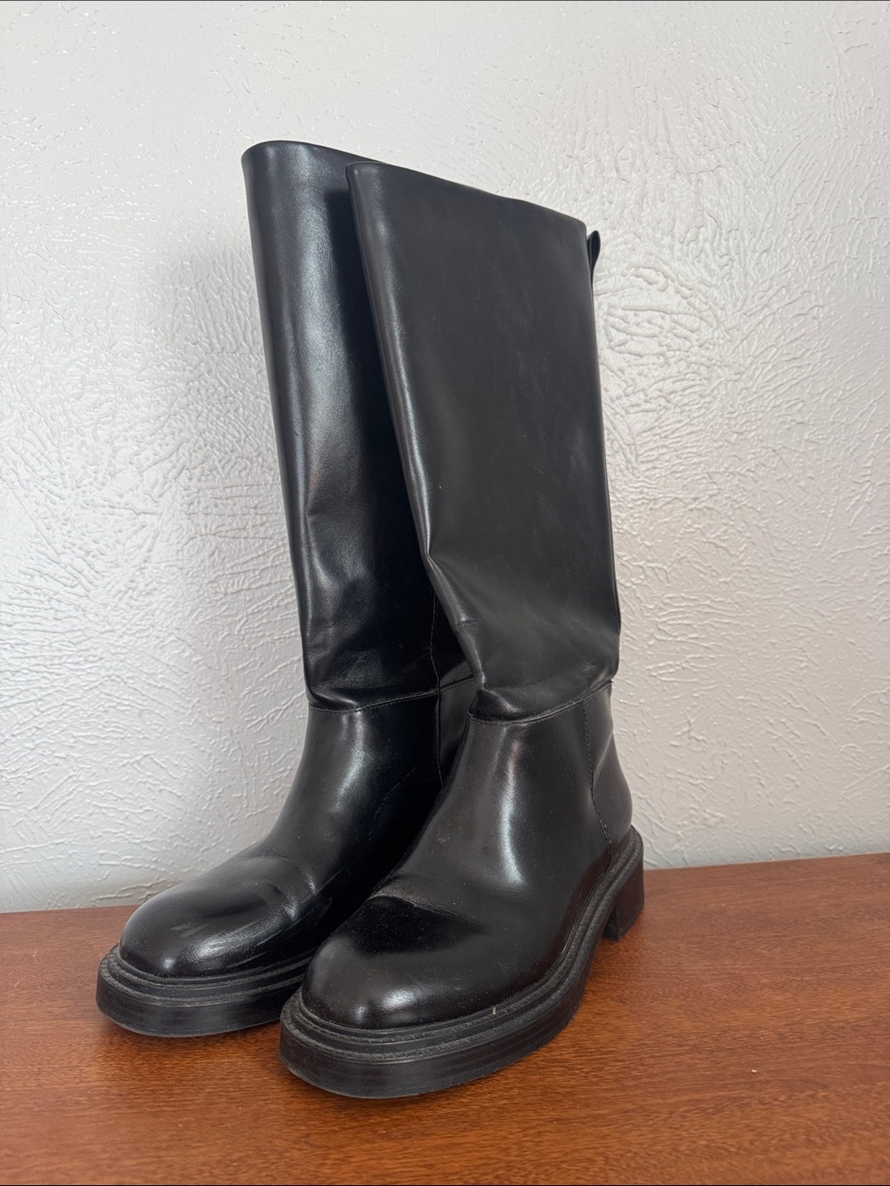 Zara Black Rubber Sole Boots